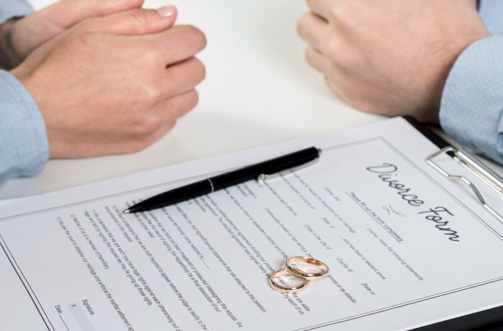 Couple discussing divorce